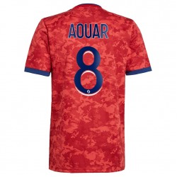 Camisola Olympique Lyonnais Houssem Aouar 8 Equipamento Segundo 2021-2022 Manga Curta